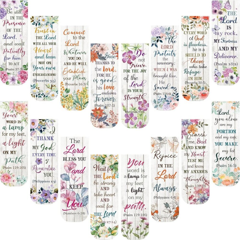 48 Pcs Bible Verse Magnetic Bookmarks, Inspirational Scripture Christian Book Ma